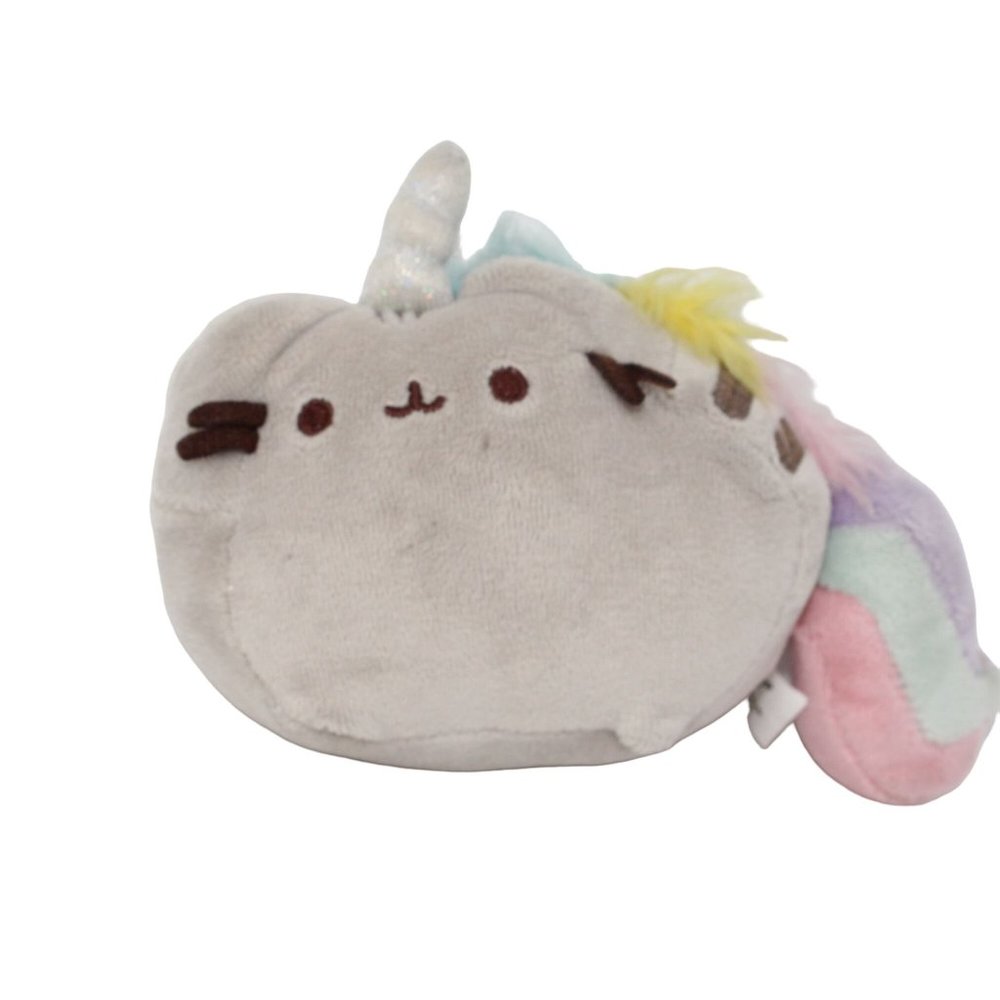 Pusheen Gund Squisheen Sitting Gray Plush 6 inches Pusheenicorn Keyring Lot Of 2 - Picture 12 of 16